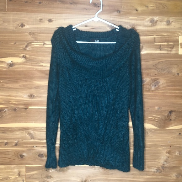 a.n.a Sweaters - A.N.A. Cowl neck Cable knit Hunter Green Sweater